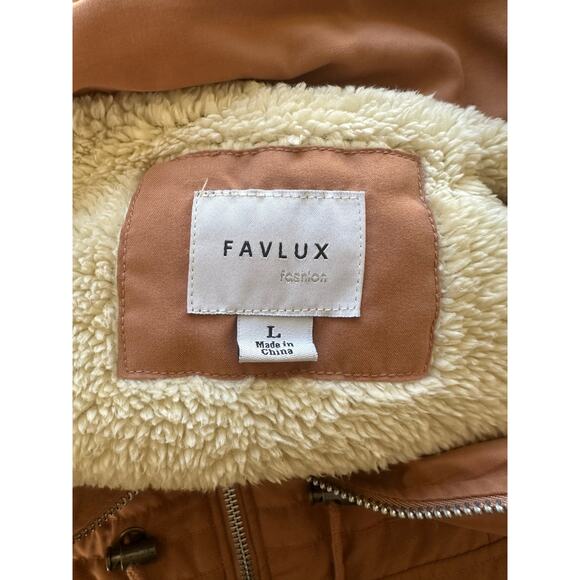 Favlux Rust Brown Sherpa Lined Puffer Vest Women’s Large - Picture 3 of 5